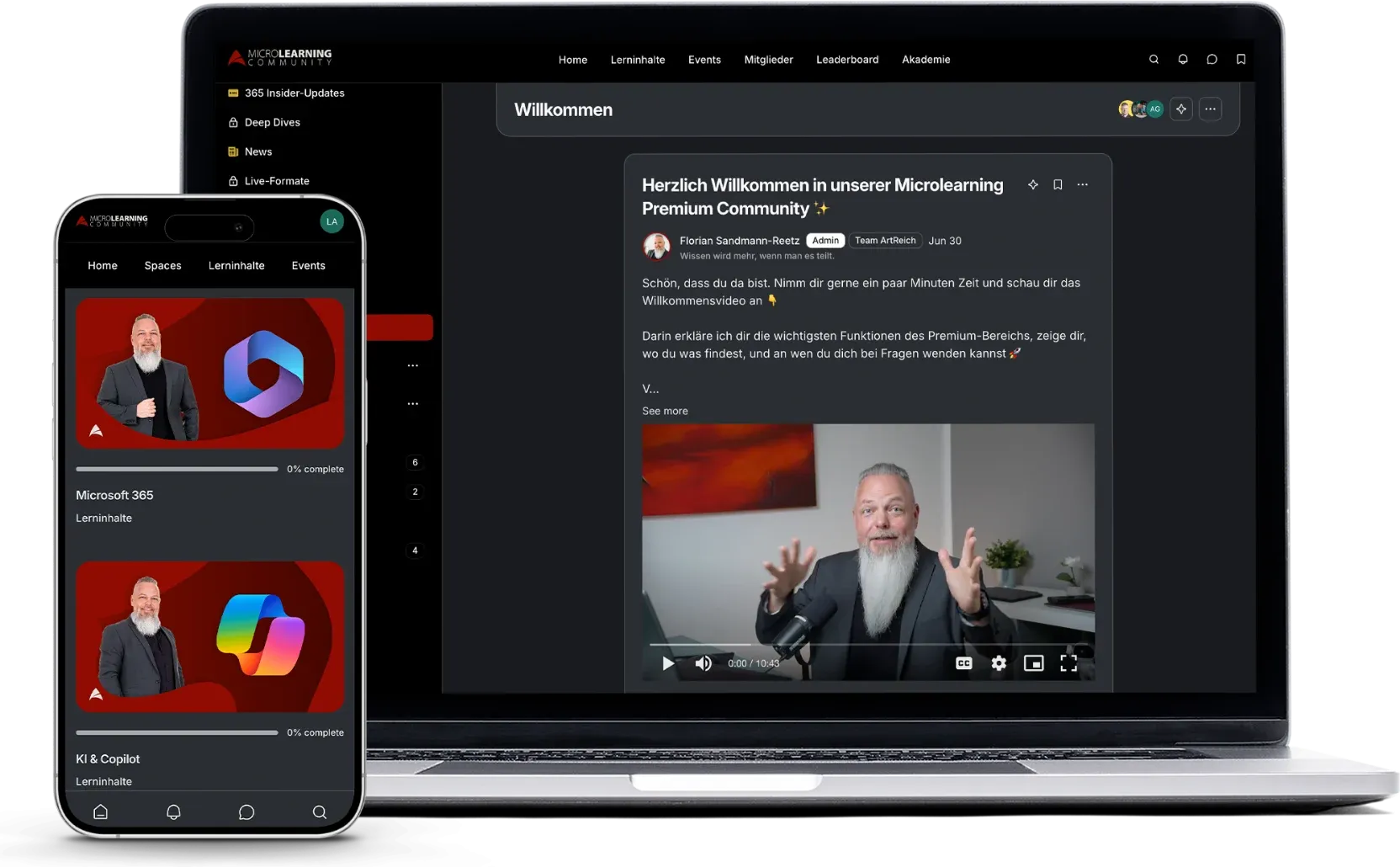 Die Premium Community am Laptop und am Smartphone